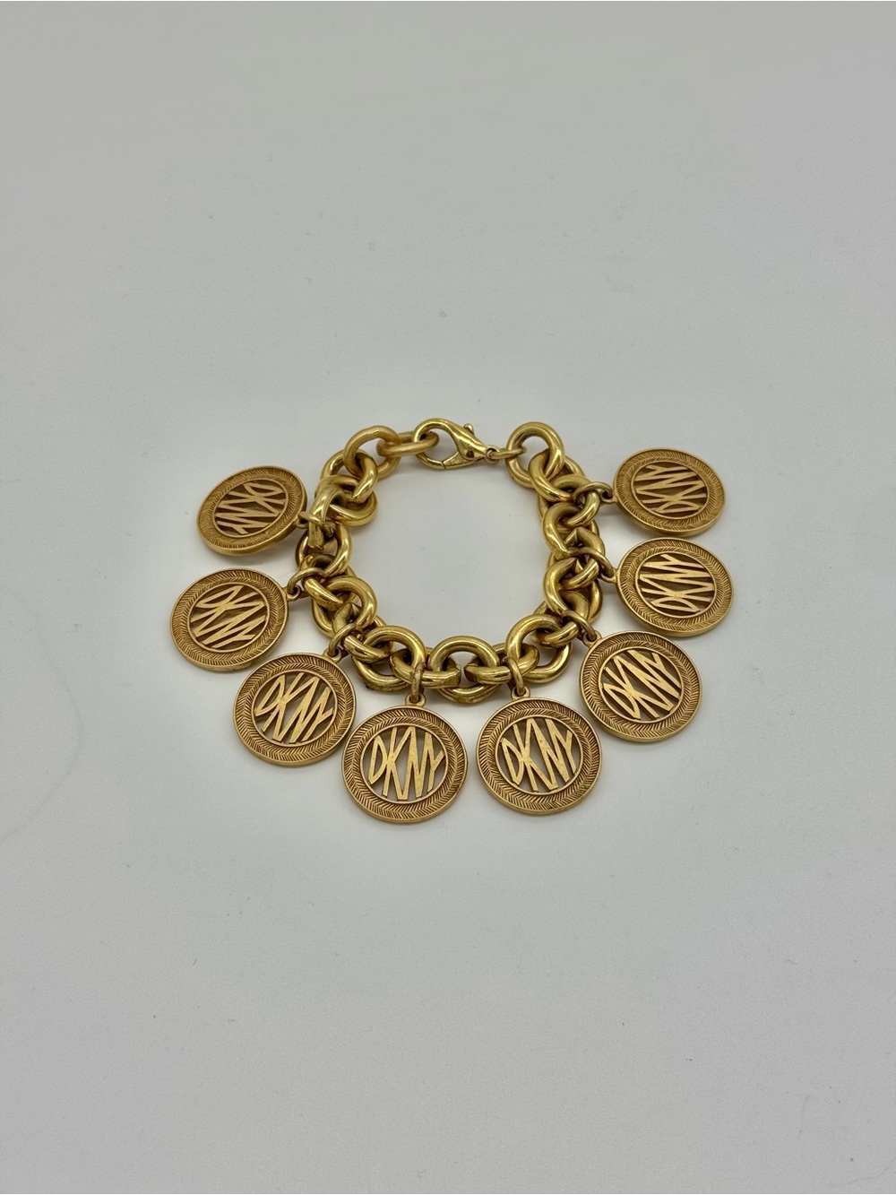 Vintage DKNY Gold-Tone Coin Charm Bracelet